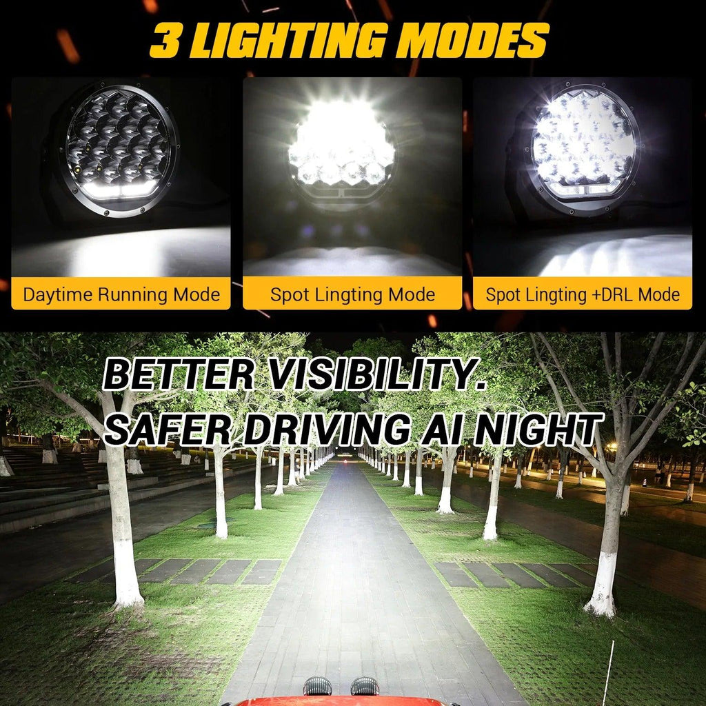 7 Inch 178W Round Off Road Light Spot Beam LED Driving Lights – AUXBEAM  INDIA