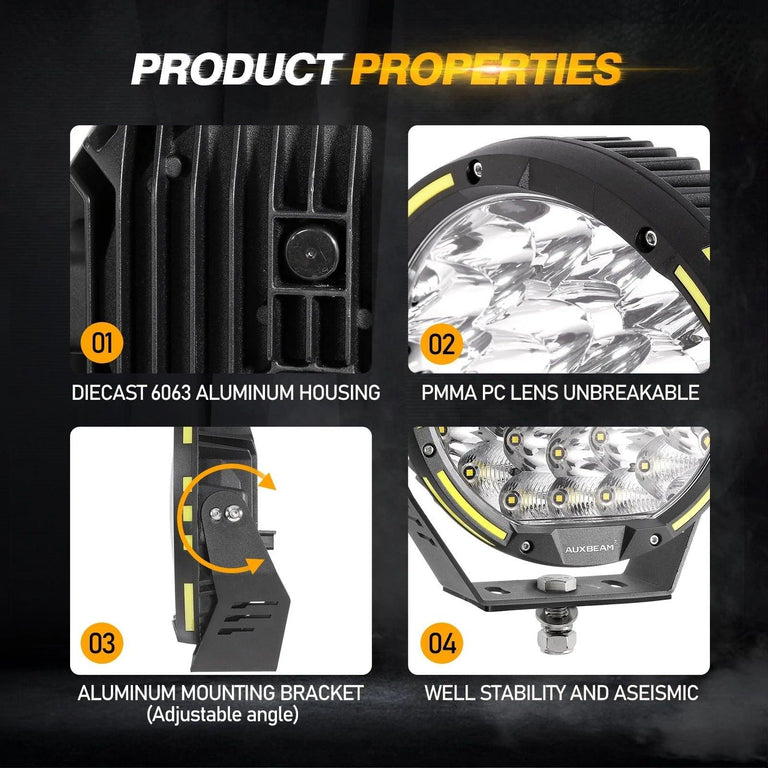 9 Inch 270W 360-PRO Series LED Driving Lights - AUXBEAM INDIA