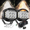5 Inch 168W 16440LM Side Shooter LED Pod Lights With Amber DRL