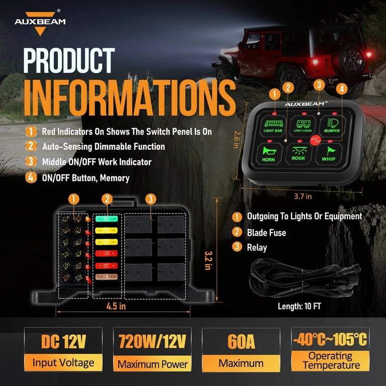 C60 6 Gang LED Switch Panel
