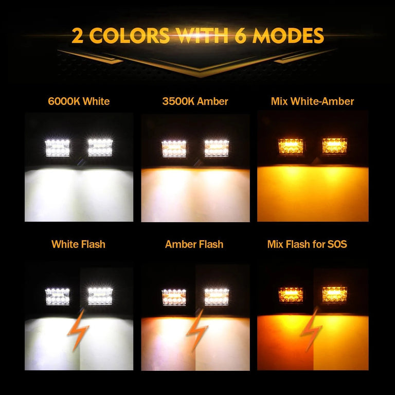 6 MODES SERIES White/Amber LED LIGHT BARS (3