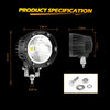 4 Inch 72W Round Spot White/Amber LED POD Light