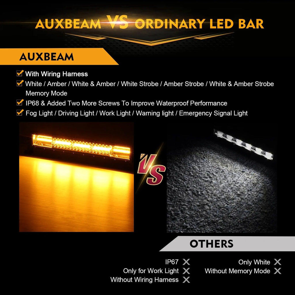 6 MODES SERIES White/Amber LED LIGHT BARS (22"-52") - AUXBEAM INDIA