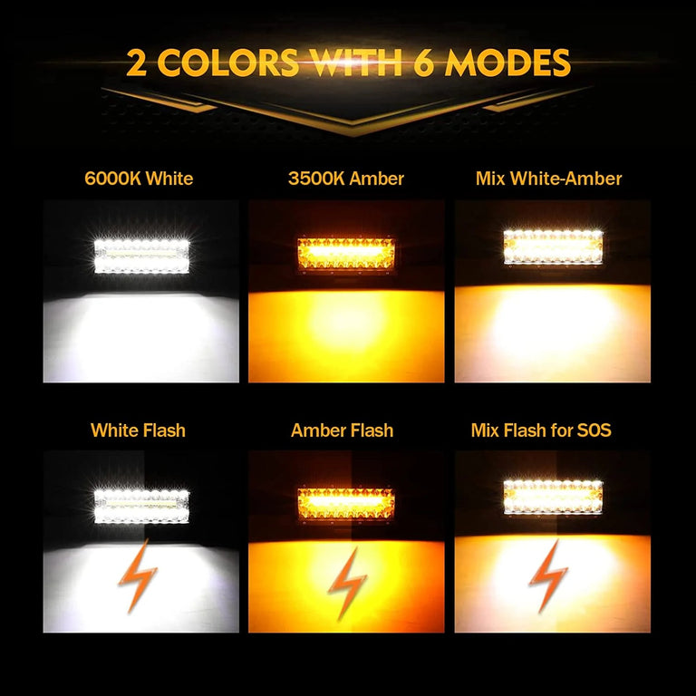 6 MODES SERIES White/Amber LED LIGHT BARS (3
