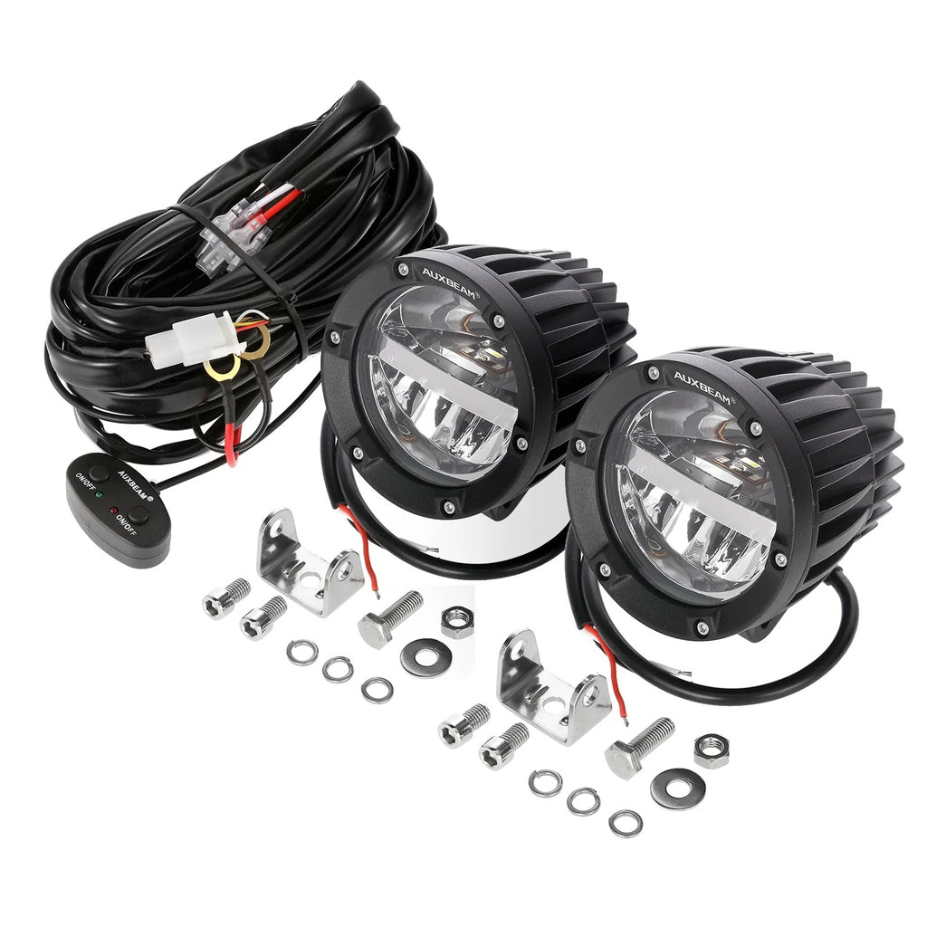4 Inch 110W Round OFF Road LED Pod Lights Combo Beam With Wiring Harness