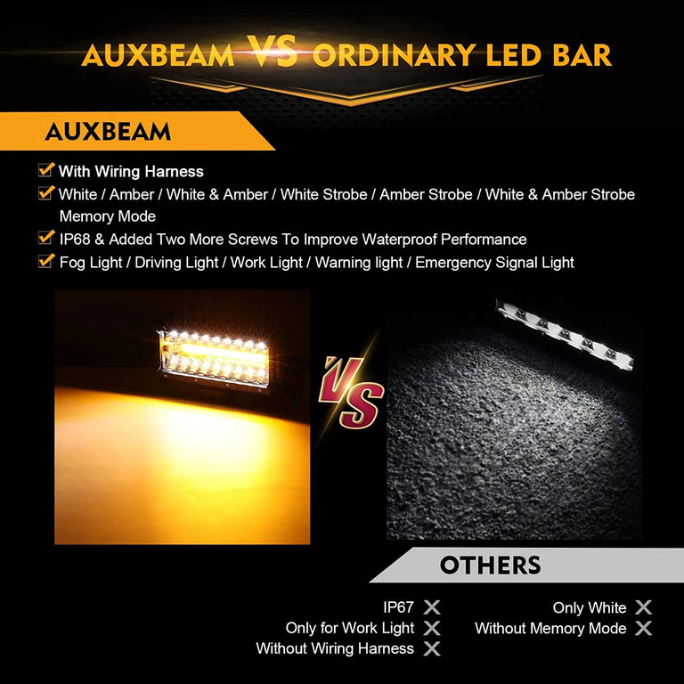6 MODES SERIES White/Amber LED LIGHT BARS (3